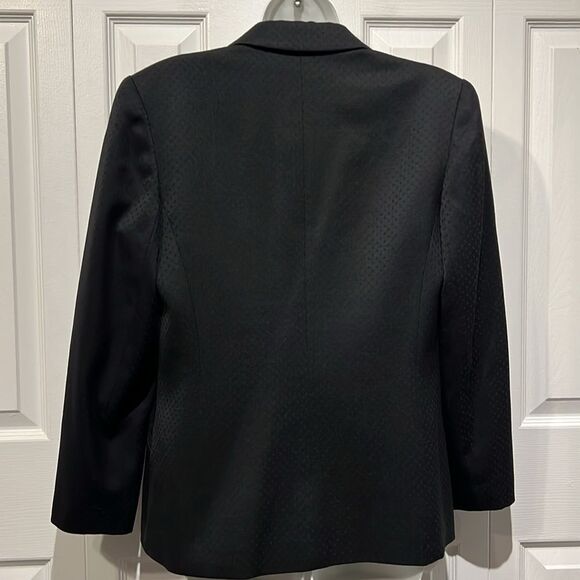 Sunny Choi Black Embossed Lined Wool Blazer Size 10 - Picture 7 of 12